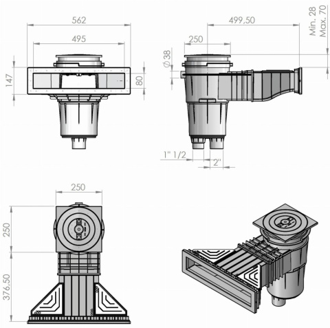 Skimmer basenowy AstralPool EuroNORM Slim biały