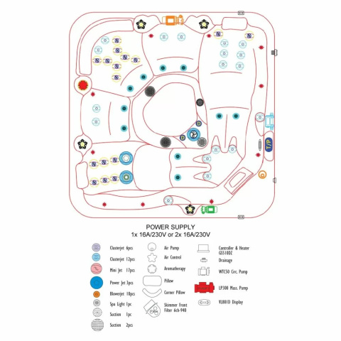 Wanna SPA z hydromasażem Passion Spas Relax (204х204х85 cm), srebrno-biały