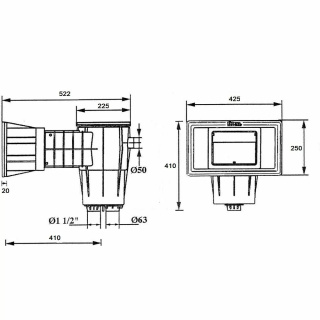 Skimmer do basenu betonowego Kripsol SKA.C Wide 60111100000