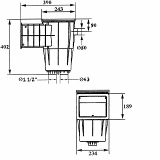 Skimmer do basenu betonowego Kripsol SKAL.C Standard 60110200000