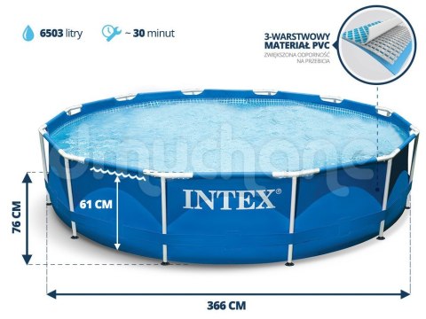 Basen ogrodowy stelażowy 366 x 76 cm INTEX 28210 INTEX