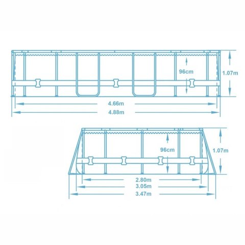 Basen ogrodowy stelażowy 488 x 305 x 107 cm 18w1 Bestway 56448 Bestway