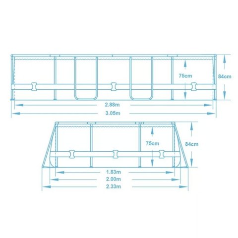 Basen ogrodowy stelażowy 305 x 200 x 84 cm 10w1 Bestway 5614A Bestway