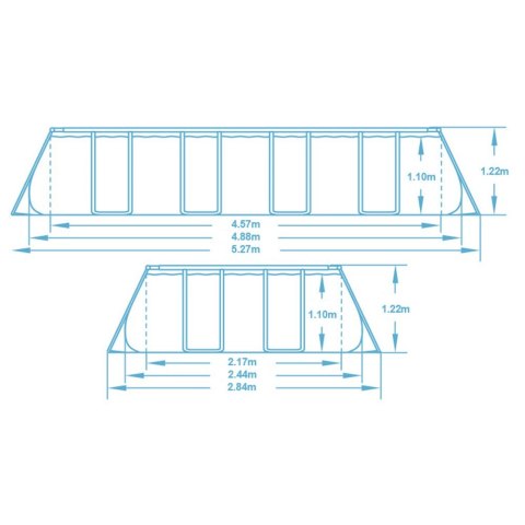 Basen ogrodowy stelażowy 488 x 244 x 122 cm 12w1 Bestway 56670 Bestway