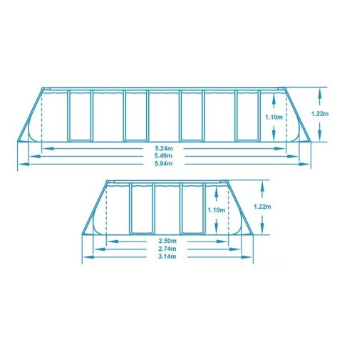 Basen ogrodowy stelażowy 549 x 274 x 122 cm 12w1 Bestway 56710 Bestway