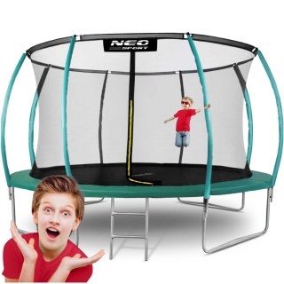 Trampolina ogrodowa 14ft/435cm z siatką, profilowanymi słupkami i drabinką Neo-Sport Neo-Sport