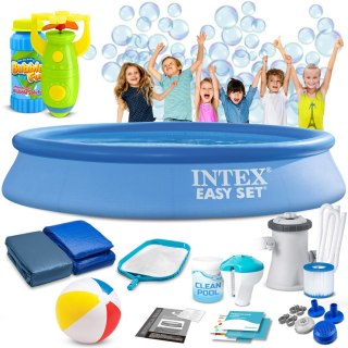 Basen ogrodowy rozporowy 305 x 61 cm 16w1 INTEX 28118 + maszynka do baniek GRATIS INTEX