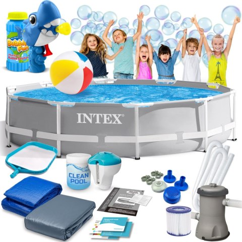 Basen ogrodowy stelażowy 305 x 76 cm 15w1 INTEX 26702 + maszynka do baniek GRATIS INTEX