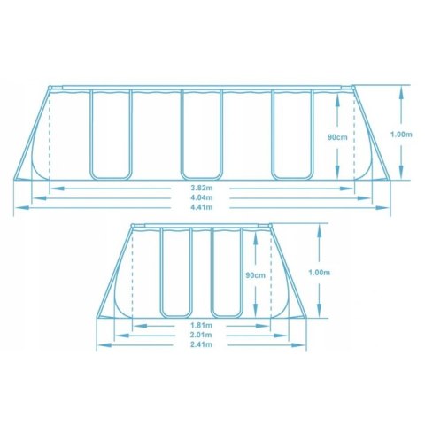 Basen ogrodowy stelażowy 404 x 201 x 100 cm 18w1 Bestway 56441 Bestway