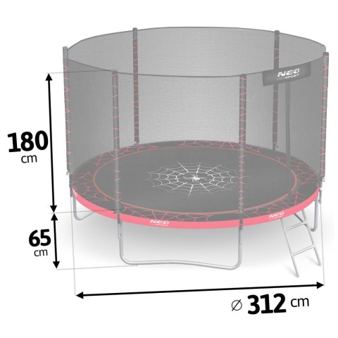 Trampolina ogrodowa 10ft/312cm z siatką zewnętrzną i drabinką Neo-Sport Neo-Sport