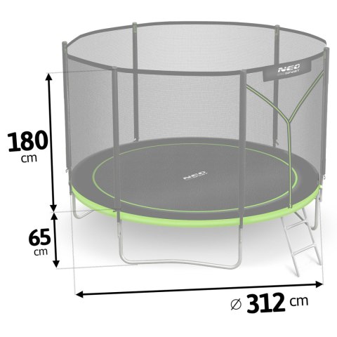 Trampolina ogrodowa 10ft/312cm z siatką zewnętrzną i drabinką Neo-Sport Neo-Sport