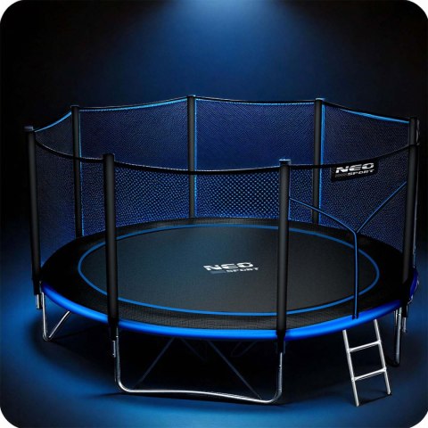 Trampolina ogrodowa 12ft/374cm z siatką zewnętrzną i drabinką Neo-Sport Neo-Sport