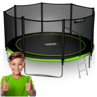 Trampolina ogrodowa 12ft/374cm z siatką zewnętrzną i drabinką Neo-Sport Neo-Sport