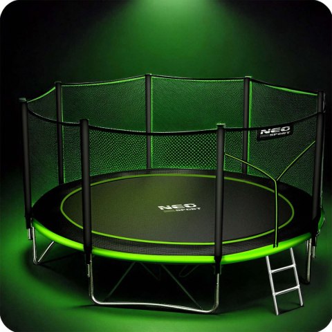 Trampolina ogrodowa 12ft/374cm z siatką zewnętrzną i drabinką Neo-Sport Neo-Sport