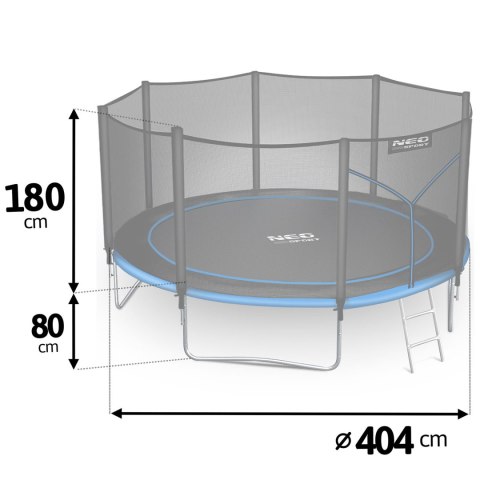 Trampolina ogrodowa 13ft/404cm z siatką zewnętrzną i drabinką Neo-Sport Neo-Sport