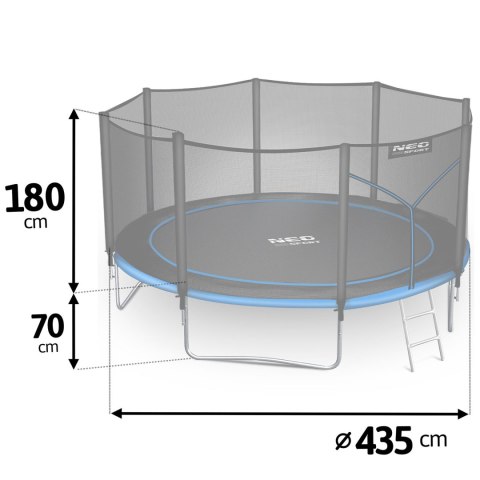 Trampolina ogrodowa 14ft/435cm z siatką zewnętrzną i drabinką Neo-Sport Neo-Sport