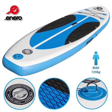 ZESTAW - DESKA SUP 135KG DMUCHANA ENERO 300x76x15CM BLUE ENERO