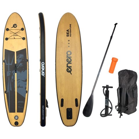 ZESTAW - DESKA SUP 145KG DMUCHANA NEPTUN WOODEN ENERO 320x76x15CM ENERO