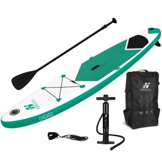 ZESTAW DESKA SUP 150KG DMUCHANA HONOLULU 320x76x15CM ZIELONA XQMAX