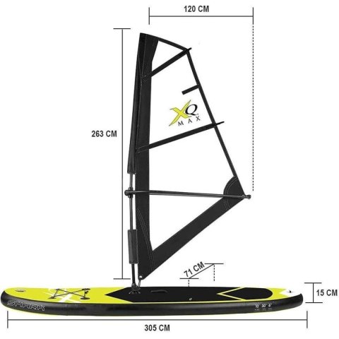 ZESTAW - DESKA SUP 150KG DMUCHANA SURF 305x76x15CM Z ŻAGLEM XQMAX