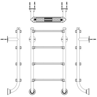 Drabinka do basenu Emaux BHL415-SR (4 stopnie), AISI-304 Emaux