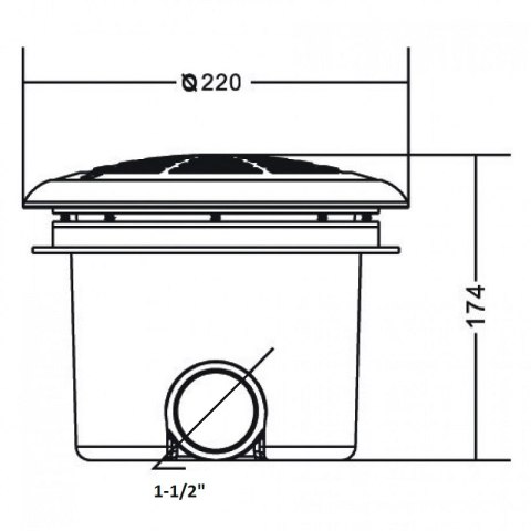 Odpływ denny do basenu betonowego Emaux EM2832С Emaux