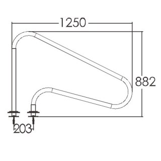 Poręcz basenowa Emaux ARG-F, AISI-316 Emaux