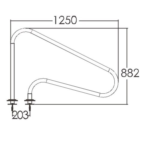 Poręcz basenowa Emaux ARG-F, AISI-316 Emaux