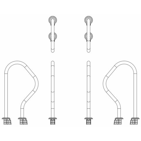 Poręcz basenowa Emaux ARV (górna część schodów), AISI-316 Emaux