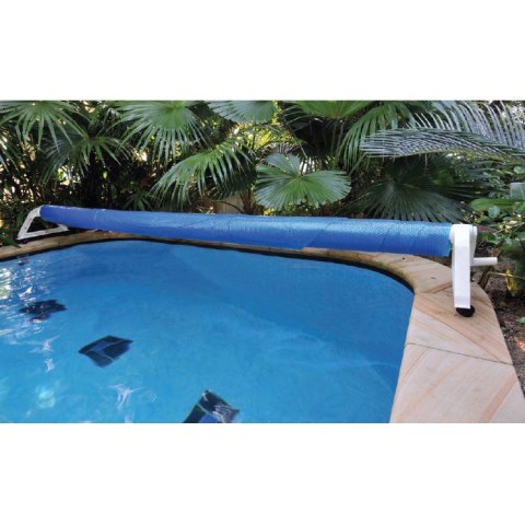 Mobilna zwijarka do folii solarnej Kokido Apollo K847WBX, aluminiowe rurki, podpory na kółkach.