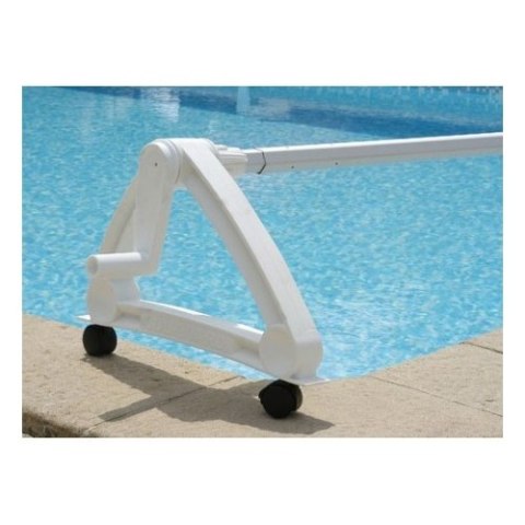 Mobilna zwijarka do folii solarnej Kokido Apollo K847WBX, aluminiowe rurki, podpory na kółkach.