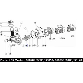 Dyfuzor do pompy Emaux SS 01111014 Emaux
