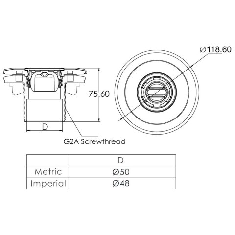 Dysza ścienna do basenów foliowych Emaux EM4412, 5 m3/h (owalna) Emaux