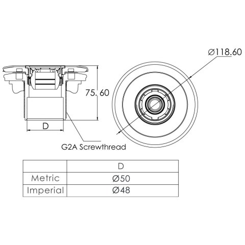 Dysza ścienna do basenów foliowych Emaux EM4414, 5 m3/h (okrągła) Emaux