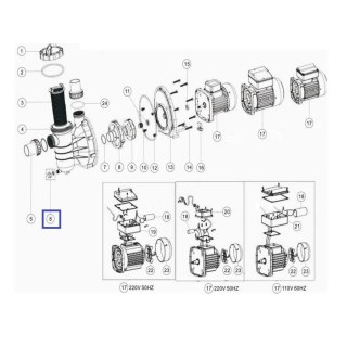 Korek spustowy Emaux z pierścieniem uszczelniającym do pompy SS 89022402 Emaux