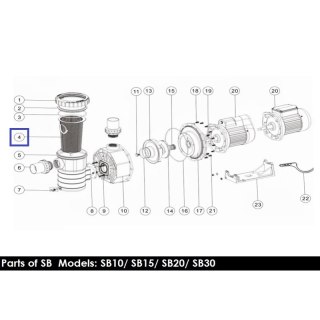 Koszyczek filtra wstępnego pompy Emaux SB (1111030) Emaux