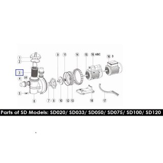 Koszyczek filtra wstępnego pompy Emaux SD 89021701 Emaux