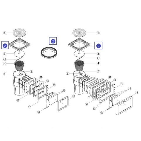 Kwadratowa ramka Kripsol RSKI0002.00R do skimmera Kripsol