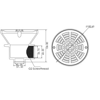 Odpływ denny do basenu betonowego Emaux EM2838 Emaux