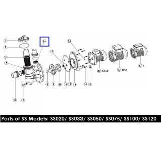 Pierścień uszczelniający do mufy złączkowej dla pomp Emaux serii SS/SD (2011104) Emaux
