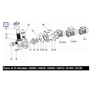 Pokrywa pompy Emaux SS (01201031new/01041025) Emaux