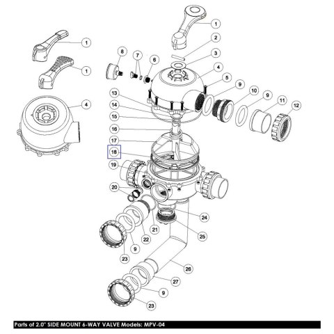 Uszczelka Emaux Spider do zaworu sześciodrogowego 2" MPV02\MPV04 (02311003) Emaux