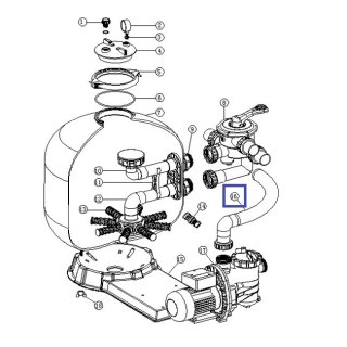 Wąż przyłączeniowy Emaux FSB450-6W filtr-pompa (z nakrętką) 89032901 Emaux