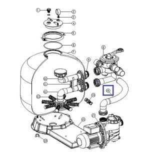Wąż przyłączeniowy Emaux FSB650-6W filtr-pompa (z nakrętką) 89033101 Emaux