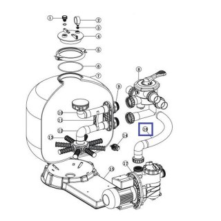 Wąż przyłączeniowy Emaux FSJ500-6W filtr-pompa (z nakrętką) 89032701 Emaux