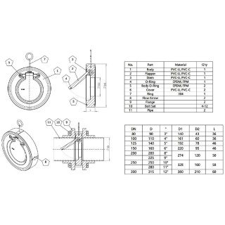 Zawór zwrotny PVC Era, d315 mm Era