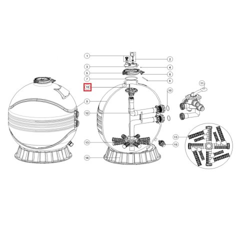 Dyfuzor do filtrów Emaux serii MFV27/31/35 (89012612) Emaux