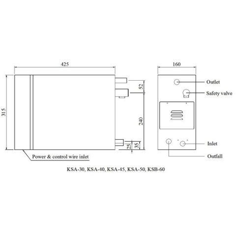 Generator pary Coasts KSA-60 6 kW 220V z pilotem KS-150 Keya Sauna