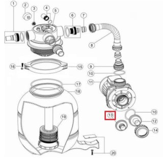 Mufa przejściowa Emaux do pompy serii ST (01013045) Emaux