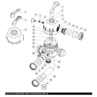 Mufa złączkowa Emaux 1051028 kranu MPV04 2.0" (czarna) Emaux